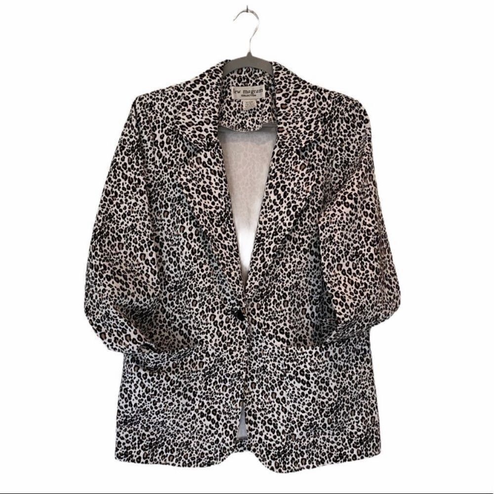 Vintage Lew Magram Oversized Leopard Blazer Size Small